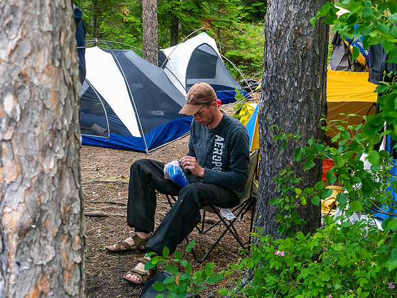A deluxe camp site on Kilburn Lake.