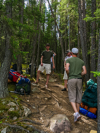 Portaging to Burnt Rock Lake.