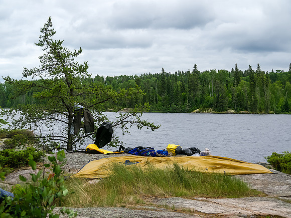 A deluxe camp site on Kilburn Lake.