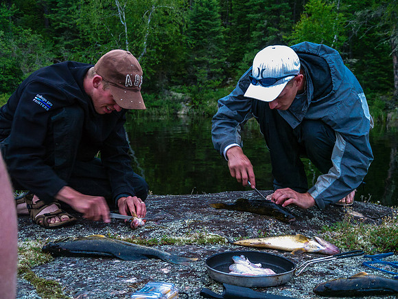 Fresh walleye for a late night snack.