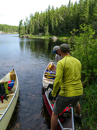 Portaging to Burnt Rock Lake.