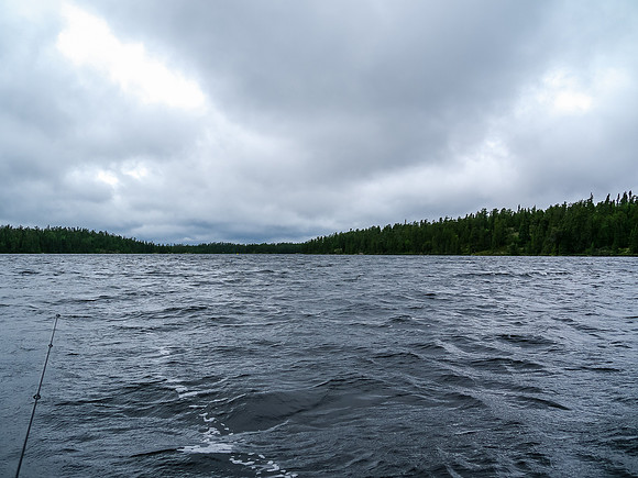 Traveling between Mexican Hat and Aegean Lake in very wet and cold weather.