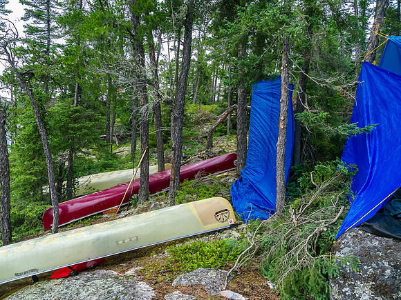 Trying to protect our camp from the brutal cold and wet wind.