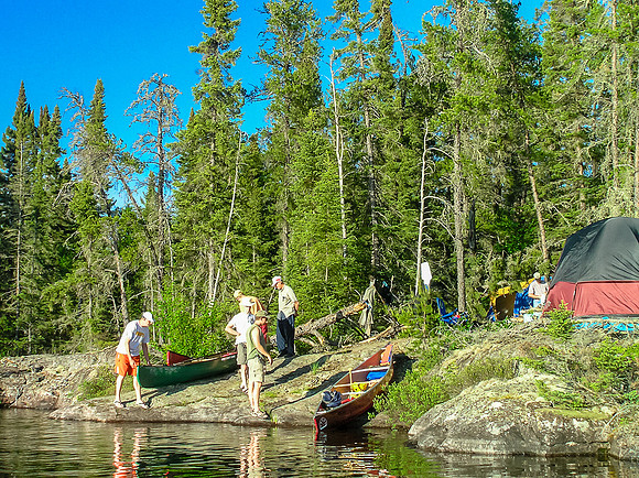 Camp is all set up, somewhere on Mather Lake.
