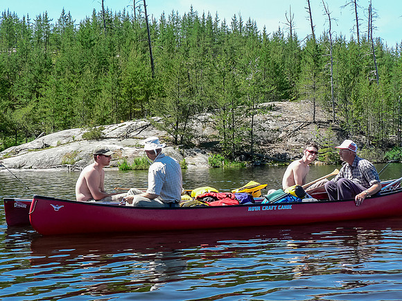 Planning our route as we continue down Mather Lake.