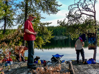 Supper time at our Haggart Lake camp.