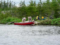 Looking back at Bill and Harold completing another portage.