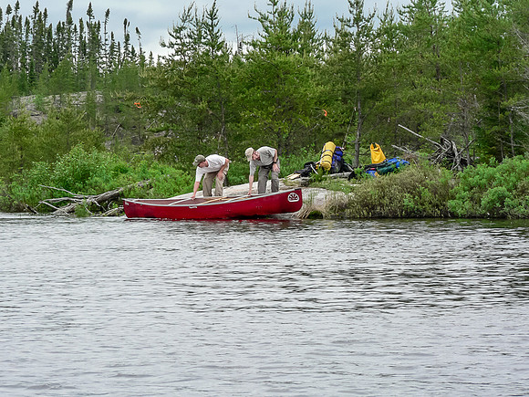 Looking back at Bill and Harold completing another portage.