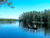 Jon and Eric settle into their canoe after another portage on our way to the Haggart River from Mather Lake.