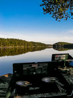 Another perfect morning from the camp kitchen on Haggart Lake.