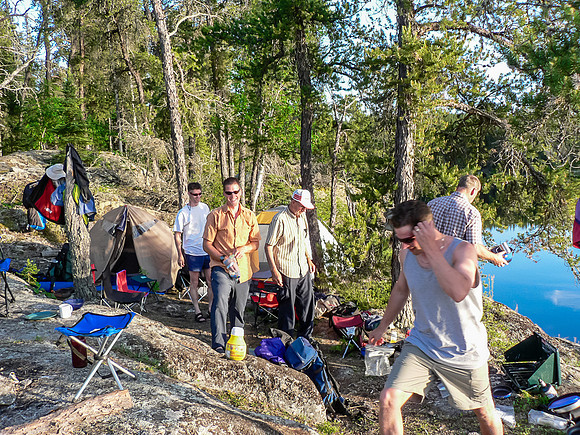 Supper time at our Haggart Lake camp.