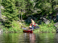 Finishing up a portage along the Garner River.