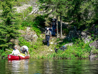 Finishing up a portage along the Garner River.