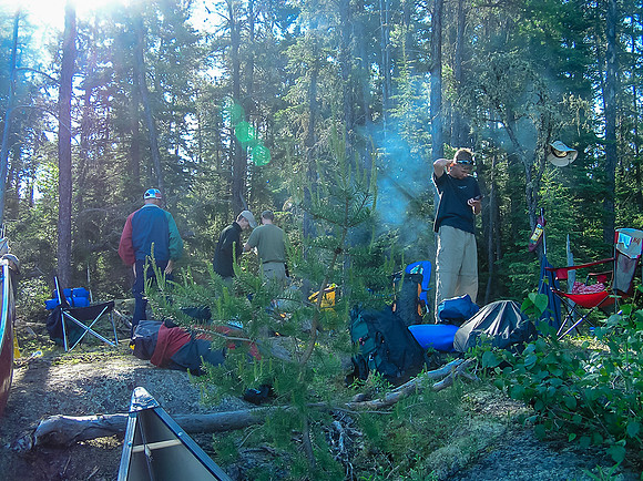 Packing up camp Thursday morning in Mather Lake.
