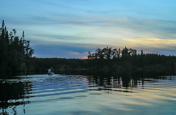 Heading back to camp after another fun evening fishing.