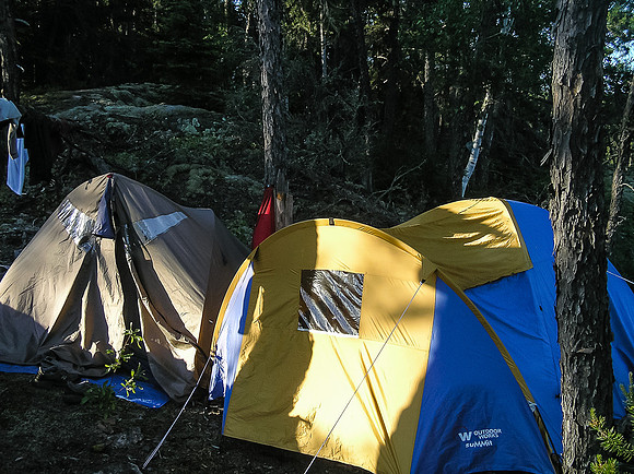 Sunrise at the Haggart Lake camp.