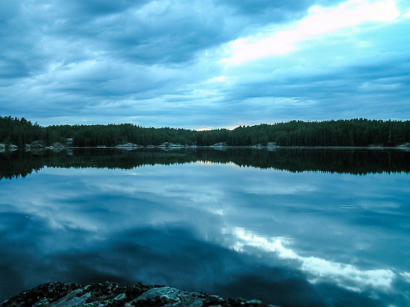 Finally settling in for the evening in camp at Crystal Lake after a long first day driving and canoeing.