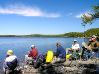 Enjoying lunch on a gorgeously clear and calm day - good thing too, because we went at 'er pretty hard!