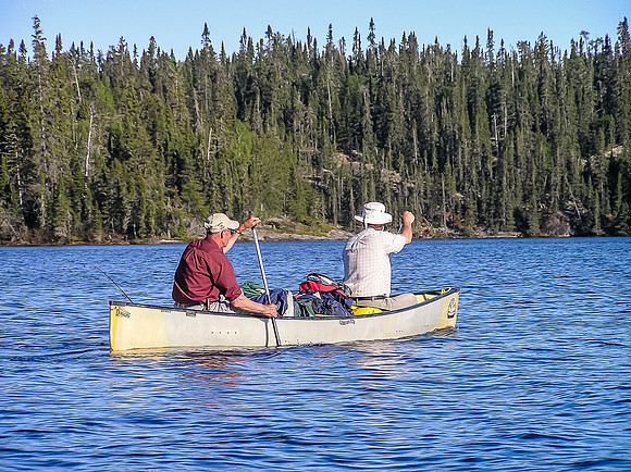 Paddling south on Donald Lake.