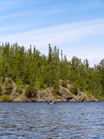 Canoeing in calm water out of Donald Lake.