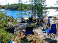 Chilling in camp on Wilson Lake Tuesday morning before starting the day. It's gonna be a hot one!