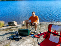 Chilling in camp on Wilson Lake Tuesday morning before starting the day. It's gonna be a hot one!