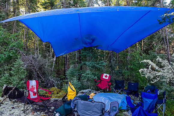 A random camp hacked into the bush somewhere on Snowshoe Lake.