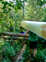Portaging to Chase Lake.