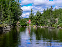 Finishing a short portage along the river from Petch to Reynar.