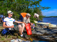 Chilling in camp on Wilson Lake Tuesday morning before starting the day. It's gonna be a hot one!