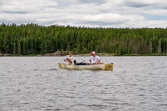 Catching fish in Petch Lake.