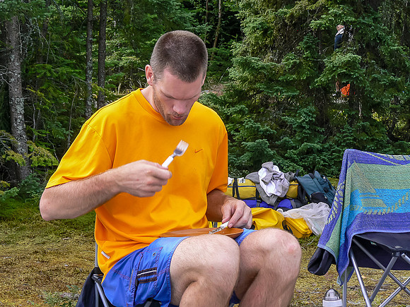 Ted at camp on Thursday morning on Chase Lake.
