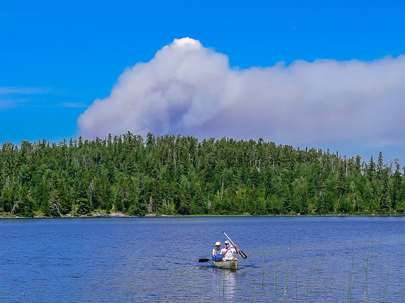 Looking back after lunch and spotting a wildfire!