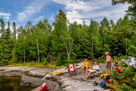 Camp on Wednesday evening - back on Chase Lake.