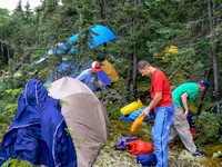 A random camp hacked into the bush somewhere on Snowshoe Lake.