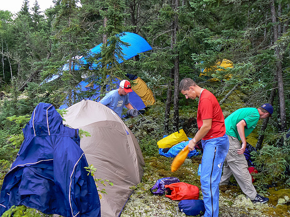 A random camp hacked into the bush somewhere on Snowshoe Lake.