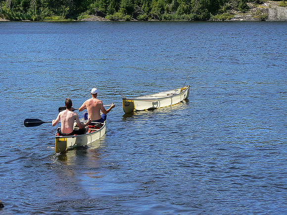 Someone's canoe blew off course without them in it!