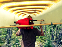 The view from portaging with a canoe on my head!