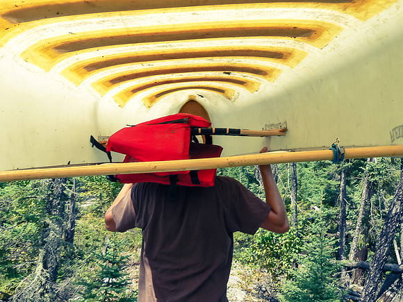 The view from portaging with a canoe on my head!