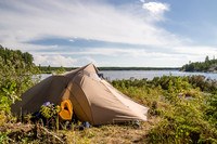 A nice tent spot on Friday evening back in Wilson Lake - at least 'til the bears came out to play...