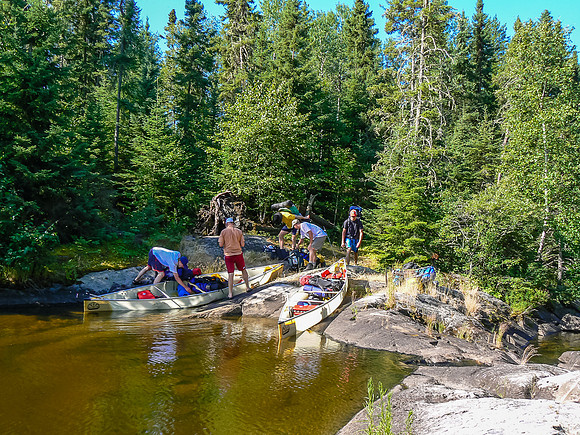 Preparing for another portage.