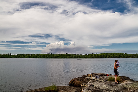 Camp on Wednesday evening - back on Chase Lake.