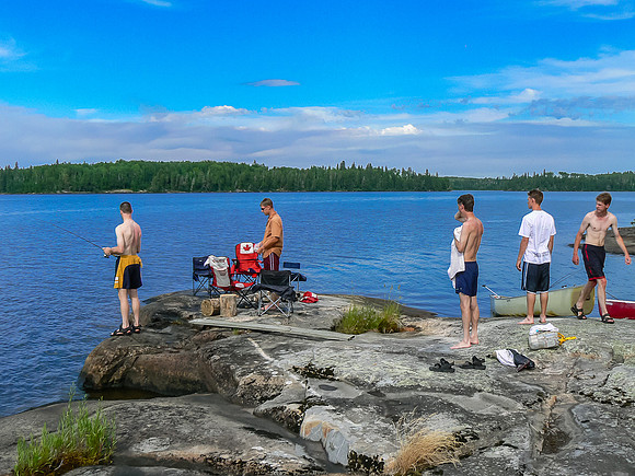Camp on Wednesday evening - back on Chase Lake.