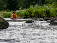 Now we're with the current, running a small rapids back to Snowshoe Lake.