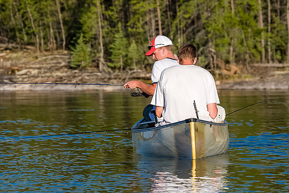 Fishing in the evening on Wilson Lake.