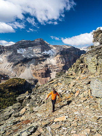 Phil on the south face. We stuck to the NW ridge as much as possible.