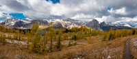 Heading down to Pharaoh Creek from Healy Pass - Pharaoh Peaks just right of center.