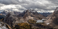 The Monarch, Sugarloaf,Unnamed and Mummy Lake as I descend from the summit.