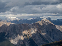 Copper Mountain in the foreground catches some sun, as does Bonnet Peak at far left.