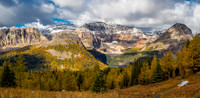 My destination rises at right with Egypt and Scarab Lakes at center and Scarab Peak rising above them. Sugarloaf Mountain in the foreground at left.